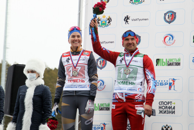 Сливко и Гараничев стали чемпионами России по биатлону в сингл-миксте